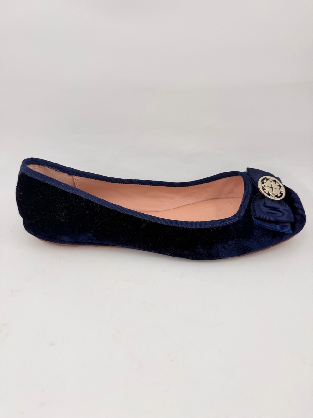 Kate Spade NY Women’s Fontana Too -SZ 7.5- Navy Blue Slip-On Velvet Ballet Flats